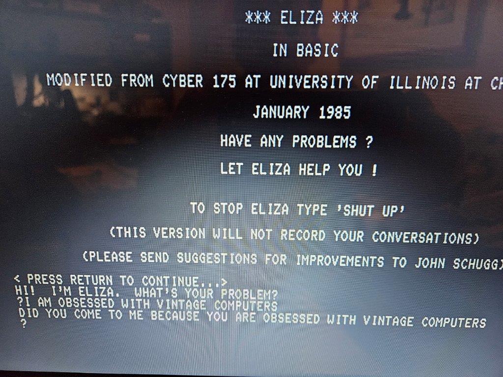 Eliza the First Therapist Software